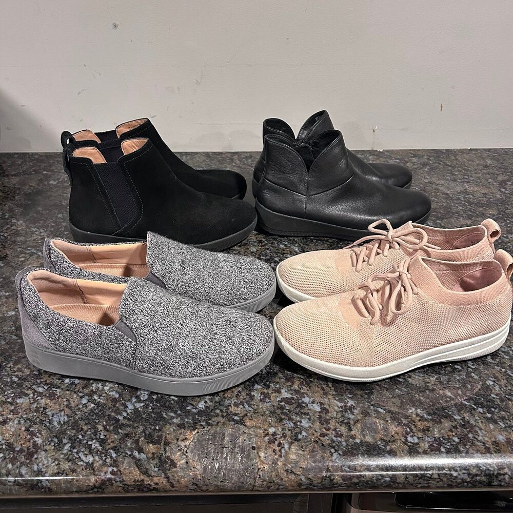 Lot of 4 FitFlop Shoes Boots Sneakers Leather Slip Ons Womens Sz 6